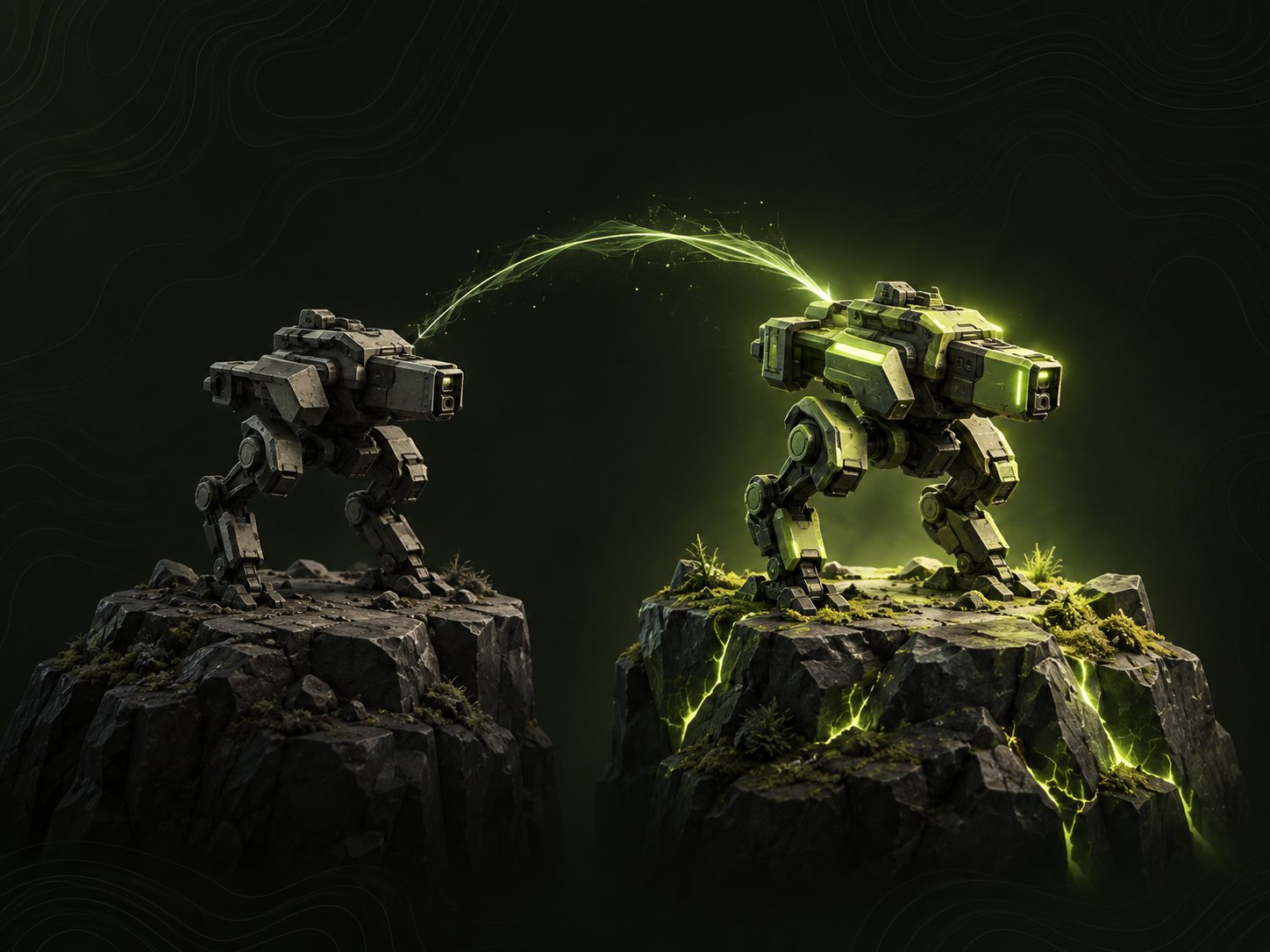 Generated 3D model of a glowing mech